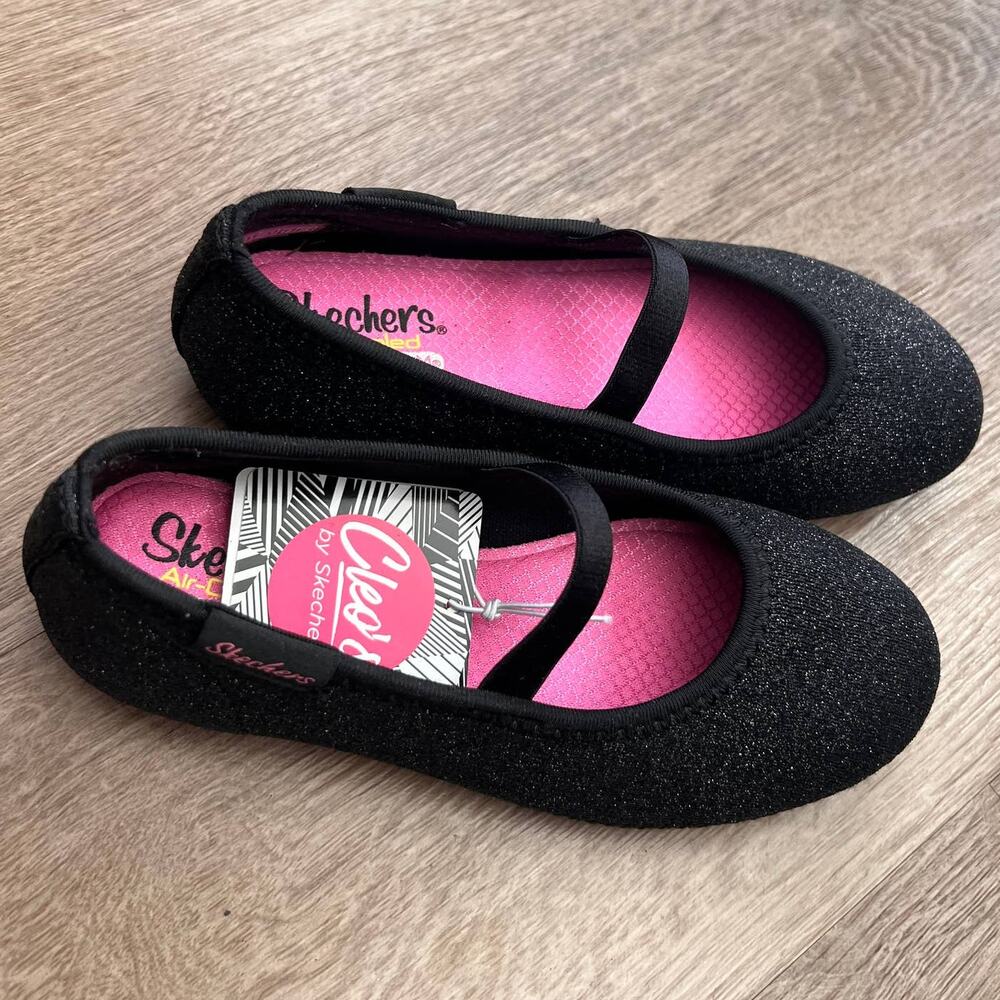 Skechers Cleo's Black Sparkle Steps Size 12 Kids Shoes - New in Box